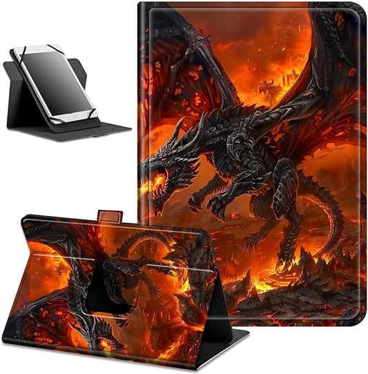 for Lenovo Tab M9 Case,9 inch Tablet Cover, Magnetic Closure Travel Portable Protective Case with 360 Degree Rotating Stand for Lenovo Tab M9 TB-310FU 2023-Angry Firedragon