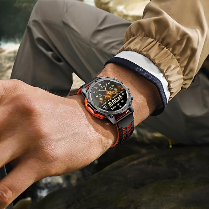 Smart Watch (Call/Notification),1.52'' Military Smart Watches for Men, Two Style Kits,Flashlight,100+Sport Modes/Heart Rate/Sleep Monitor/Pedometer, Fitness Tracker Android Phones iPhone Compatible