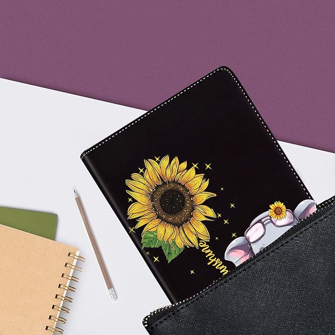 Case for Samsung Galaxy Tab A9 Plus 11 inch 2023，Slim Fit Foldable Standing Cover Case with Auto Sleep/Wake for Galaxy Tab A9+ 11’2023 (SM-X210/X216/X218)，Cute Elephant and Sunflower