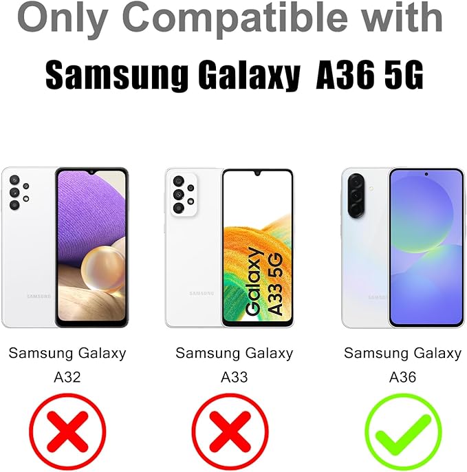 MOWIME Magnetic Case for Samsung Galaxy A36 5G [Compatible with Magsafe] [Cute Fashion Fluorescent Design] [1 Screen Protector] Slim Translucent Matte Case for Galaxy A36 5G 6.7", Black