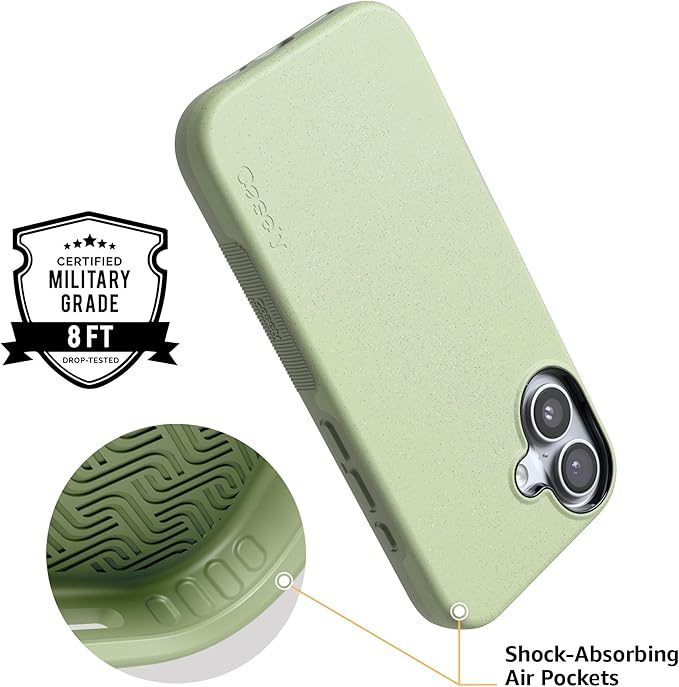 Casely iPhone 17 Case | Kiwi Kiss | Matcha Green Shimmer | Compatible with MagSafe | Bold Protective Design