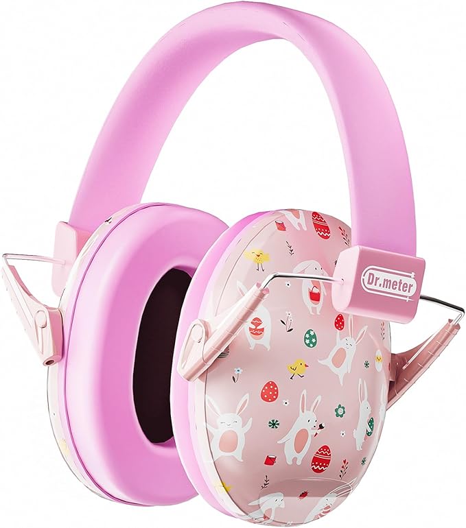 Dr.meter Ear Muffs for Noise Reduction: 27SNR Noise Cancelling Headphones for Kids Adults - Toddler Kids Ear Protection for Monster Truck, Autism Sensory, Mowing, Concerts, Fireworks- Pink