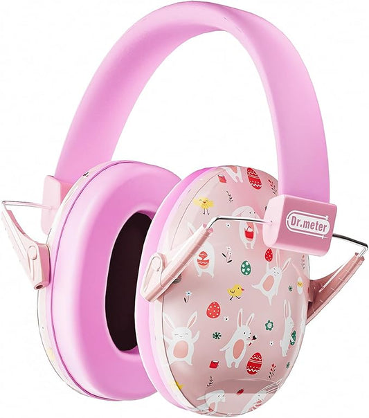 Dr.meter Ear Muffs for Noise Reduction: 27SNR Noise Cancelling Headphones for Kids Adults - Toddler Kids Ear Protection for Monster Truck, Autism Sensory, Mowing, Concerts, Fireworks- Pink
