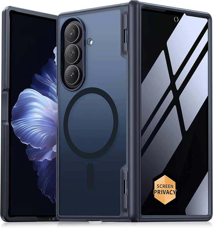 MOBOSI Magnetic for Z Fold 7 Case with Privacy Screen Protector, Compatible with Magsafe, Full-Body Slim Coverage Hinge Protection, Shockproof Phone Cover for Samsung Galaxy Z Fold7, Jet Black