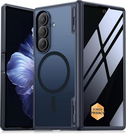 MOBOSI Magnetic for Z Fold 7 Case with Privacy Screen Protector, Compatible with Magsafe, Full-Body Slim Coverage Hinge Protection, Shockproof Phone Cover for Samsung Galaxy Z Fold7, Jet Black