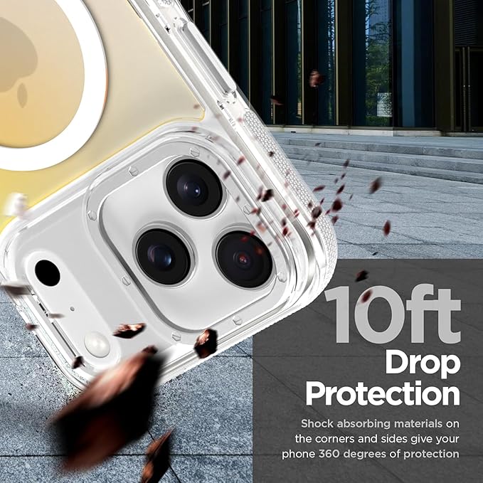 MOWIME Magnetic Case for iPhone 17 Pro [Compatible with Magsafe] [Cute Fashion Fluorescent Design] [1 Screen Protector] Slim Translucent Matte Case for iPhone 17 Pro 6.3" 2025, White