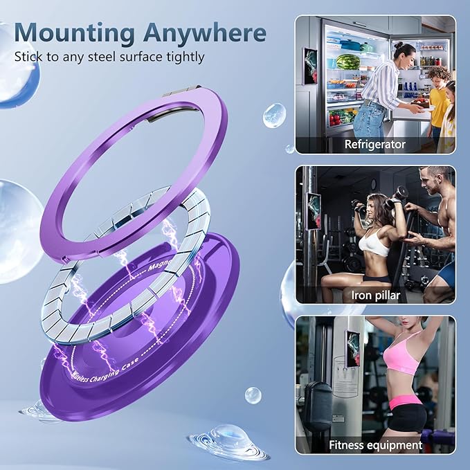 for Samsung Galaxy S25 Ultra Case Compatible with MagSafe Magnetic,with Screen Protector,with Kickstand Ring Military Grade Drop Heavy Duty Protection Shockproof for S25Ultra Phone Case Purple