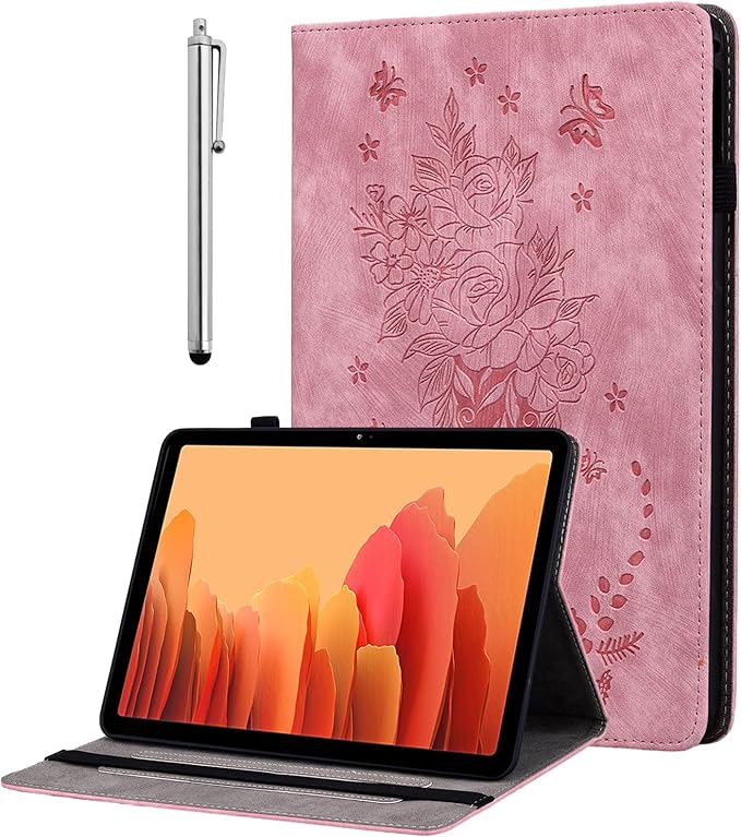 Case for Samsung Galaxy Tab S4 10.5 2018, Multi-Angle Flip PU Leather Protective Cover with Stylus Holder for Samsung Tab S4 10.5 Inch Tablet SM-T830/T835/T837 Case, Pink