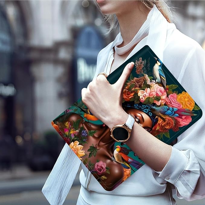 Case for Microsoft Surface Pro 7/7 Plus/Pro 6/5/4/LTE 12.3 Inch PU Leather Slim Lightweight Multiple Angles Stand Smart Cover with Auto Wake/Sleep, Flowers American Girl