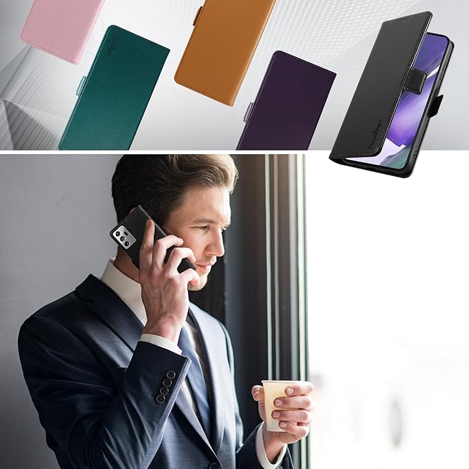 Wallet Flip Case for Samsung Galaxy Note 20 Ultra - [RFID Blocking] Luxury PU Leather Card Holder Magnetic Phone Cover with Kickstand,Shockproof Protective Case,Black