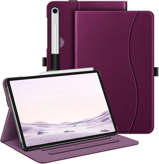 Fintie Case for Samsung Galaxy Tab S10 Lite/ S10 FE/ S9 FE 5G 10.9 Inch/Tab S9 11 Inch with S Pen Holder, Multi-Angle Viewing Protective Cover with Pocket, Auto Sleep/Wake, Purple