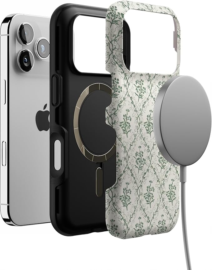 Casely iPhone 17 Pro Case | Sage Tapestry | Floral Vines | Bold Protective Design | Compatible with MagSafe