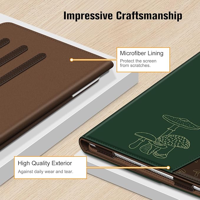 Fintie Case for iPad 9th / 8th / 7th Generation (2021/2020/2019) 10.2 Inch - [Corner Protection] Multi-Angle Viewing Stand Cover with Pocket & Pencil Holder, Auto Sleep Wake, Mushroom