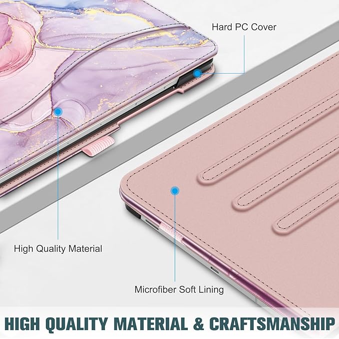 Fintie Case for Samsung Galaxy Tab S10 Lite/ S10 FE/ S9 FE 5G 10.9 Inch/Tab S9 11 Inch with S Pen Holder, Multi-Angle Viewing Protective Cover with Pocket, Auto Sleep/Wake, Dreamy Marble