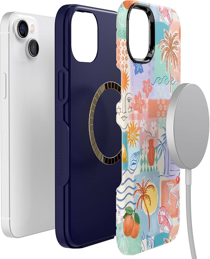 Casely iPhone 14 Case | Tropical Heat | Beachy Collage | Compatible with MagSafe | Bold Protective Design