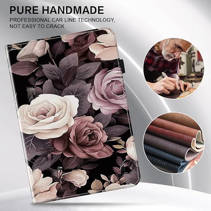 ALILANG Case for Samsung Galaxy Tab A9 Plus 11 Inch Case 2023 with Stylus, Shockproof Folding Stand Cover for Samsung Tab A9+ (SM-X210/X216/X218) Tablet Cases -Rose