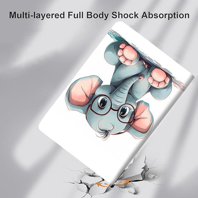 Case for Samsung Galaxy Tab A9 Plus 11 inch 2023，Slim Fit Foldable Standing Cover Case with Auto Sleep/Wake for Galaxy Tab A9+ 11’2023 (SM-X210/X216/X218)，Cute Elephant