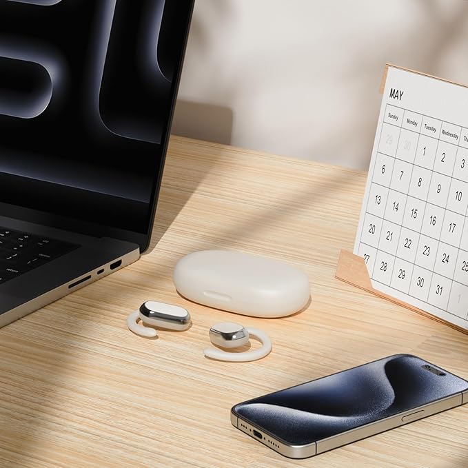 Open Ear Headphones,360-Degree Panoramic Sound, DT4.0 Without Sound Loss,Air Conduction, 48H Range,LED Display,IPX7 Waterproof, Wireless Earbuds for Meeting, Driving,Traveling