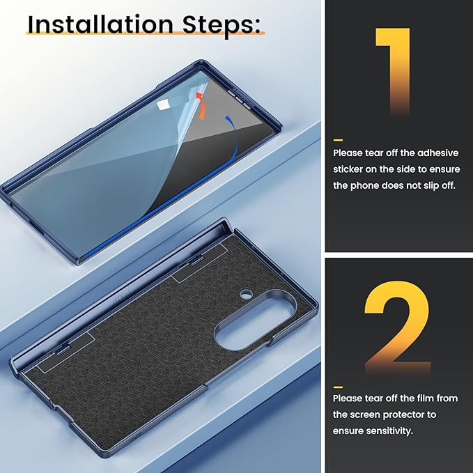 VEGO for Z-Fold7-Case: Galaxy Z Fold 7 Case: with Slide Camera Cover[Built-in Privacy Screen Protector][Adjustable Kickstand] Full Body Drop Protection Case for Samsung Galaxy Fold 7 5G 2025 - Blue