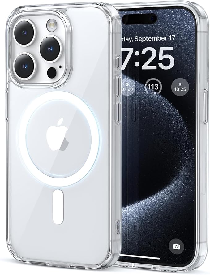UNBREAKcable for iPhone 15 Pro Case, Compatible with MagSafe,Scratch Resistant for iPhone 15Pro, Anti Yellowing,Shockproof Protective Transparent Magnetic Clear 6.1" Case
