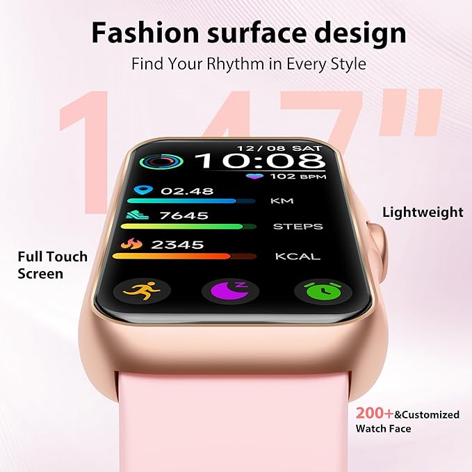 Fitness Tracker with 24/7 Continuous Heart Rate, Blood Oxygen Monitor, Smart Watch with Sleep Monitor, IP68 Waterproof Activity Tracker Step Counter for Women Men