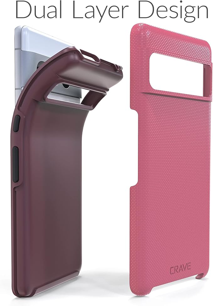 Crave Dual Guard for Google Pixel 7 Pro Case, Shockproof Protection Dual Layer Case for Google Pixel 7 Pro - Berry