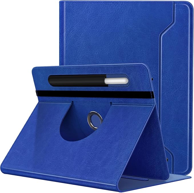TiMOVO Universal Case for 9-11 Inch Tablet, 360 Degree Rotating Stand Protective Cover with Pen Pocket for 9 10 10.1 Inch Android Touchscreen Tablet, Bright Blue