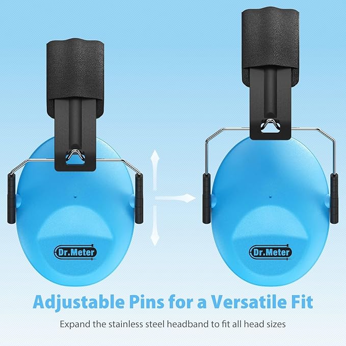 Dr.meter Ear Muffs for Noise Reduction: EM100 27.4SNR Kids Noise Cancelling Headphones with Adjustable Headband - Adults Kids Ear Protection for Monster Truck Concert Autistic Sensory 2PACK