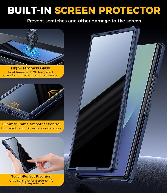 for Samsung Galaxy Z-Fold-7 Case: Magnetic Shockproof [Dual-Stand] [Hinge Protection] [Fit for Magsafe] [Anti-Scratch] [Anti Spy] Protective Phone Cover for ZFold 7 5G 2025 (Blue)