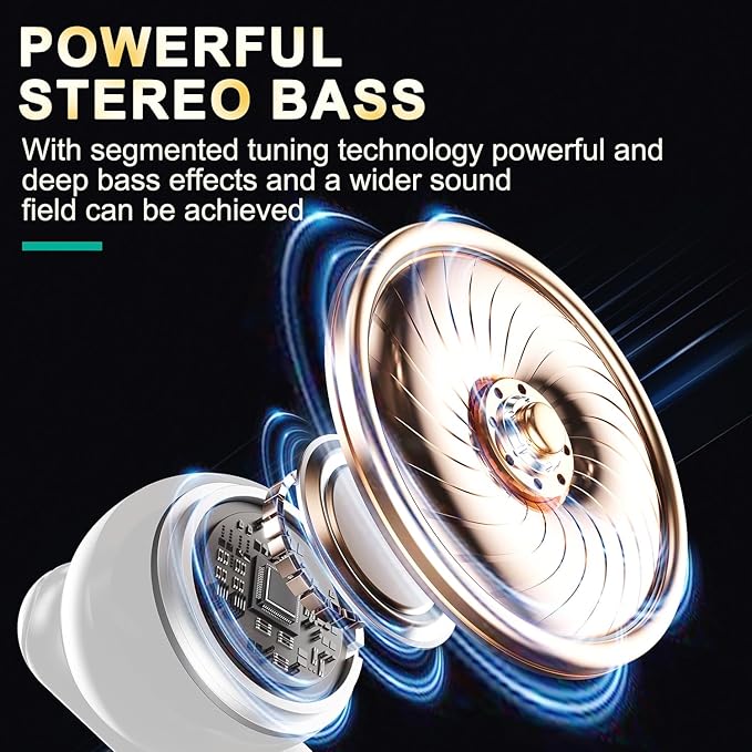 Active Noise Canceling Wireless Earbuds，Big Bass Stereo Sound，4 Mic ENC AI Clear Calls With Low-latency For Phone&Pad&TV，40H Playtime LED Display，IPX5 Waterproof Earphones，Bluetooth 5.4 Earbuds