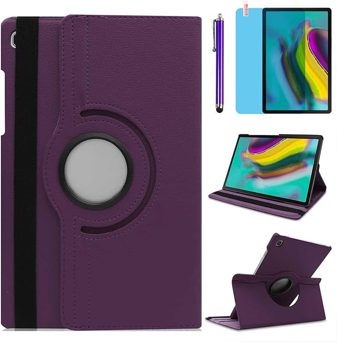Case for Samsung Galaxy Tab A9+/A9 Plus 11'' 2023 (SM-X210/X216/X218), 360 Degree Rotating Stand Case Smart Protective Cover, with Stylus Pen,Screen Film (Purple)