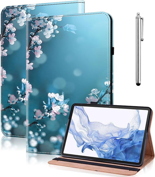 Case for Lenovo Idea Tab Pro 12.7 inch 2025 Tablet, PU Leather Folio Shockproof Protective Cover for Lenovo Idea Tab Pro 12.7" - Plum Blossom