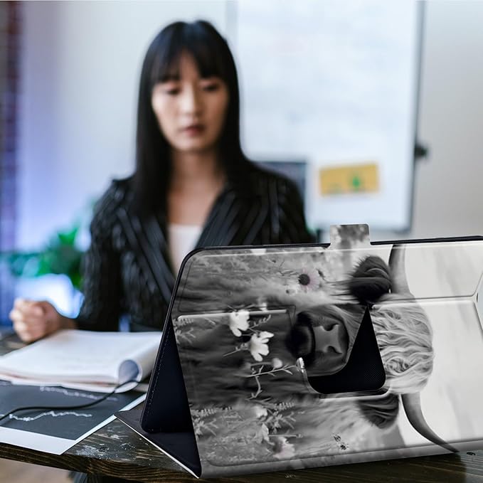 Case for Lenovo Tab P11 Pro Gen 2 11.2" 2022,Mxfdegf 360 Degree Rotating Stand and Magnetic Closure Case for 11.2 inch Lenovo Tab P11 Pro 2nd Generation,Highland Cow Ox Cattle