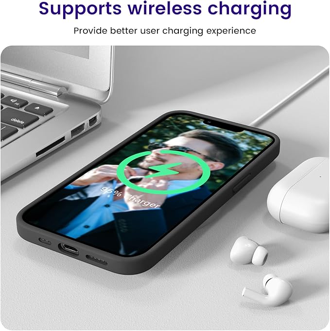 OTOFLY Designed for iPhone 14 Case, Silicone Shockproof Slim Thin Phone Case for iPhone 14 6.1 inch (Black)