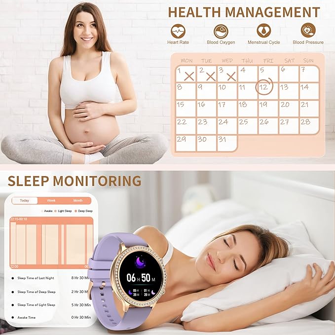 Smart Watches for Women (Answer/Make Call), Colesma Smart Watch for Android & iPhone, 1.32" HD Fitness Tracker Watch Sleep/Heart Rate/SpO2 Monitor Pedometer Waterproof Smartwatch,Multiple Sports Modes