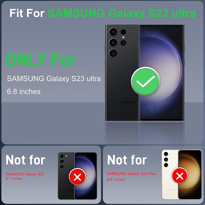 For Samsung Galaxy S23 Ultra Case, S23 Ultra Case with [2 Pack]HD Screen Protector, [Military-Grade] Shockproof Dust/Drop Proof 3-Layer Full Body Protection Heavy Duty Case for Galaxy S23 Ultra, Navy