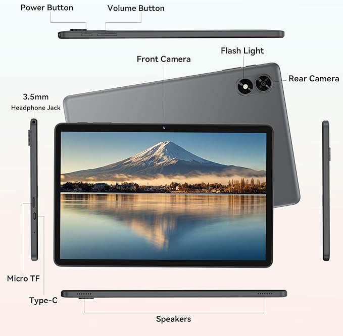 Tablet 11 inch Android 15 Tablets, 24GB RAM + 128 Storage(Expandable up to 2TB), Android Tablet with Case, Octa-Core, IPS HD Display, 13 MP Dual Camera, 8000mAh, 5GWiFi, GPS, Bluetooth 5.0 (Black)