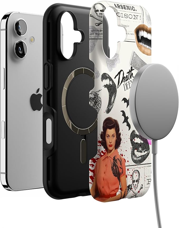 Casely iPhone 17 Case | If You Dare | Horror Collage | Bold Protective Design | Compatible with MagSafe