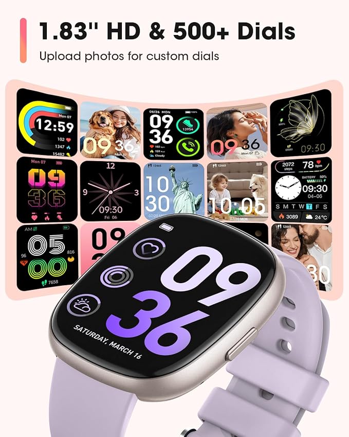 Sanorum Smart Watches for Men Women Fitness: Fitness Tracker with Blutooth Call 24H Heart Rate Sleep Monitor 5ATM Waterproof 120+ Sport Mode Smartwatch Compatible with iPhone Android Phones