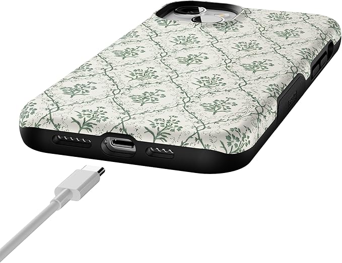 Casely iPhone 14 Case | Sage Tapestry | Floral Vines | Compatible with MagSafe | Bold Protective Design