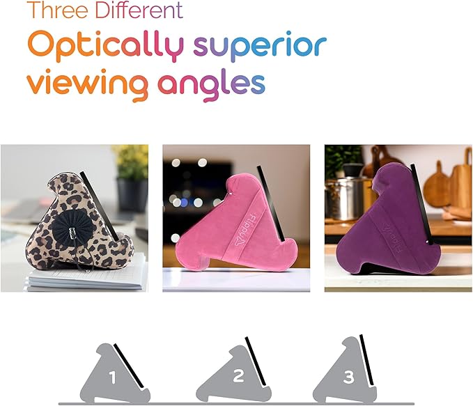 Flippy Tablet Pillow Stand - Cushion Tablet Stand & Holder, Bed Support for Lap and Desk, Compatible with Phone & Book Reading: Kindle, iPad Pro, iPhone & Samsung - Smokey