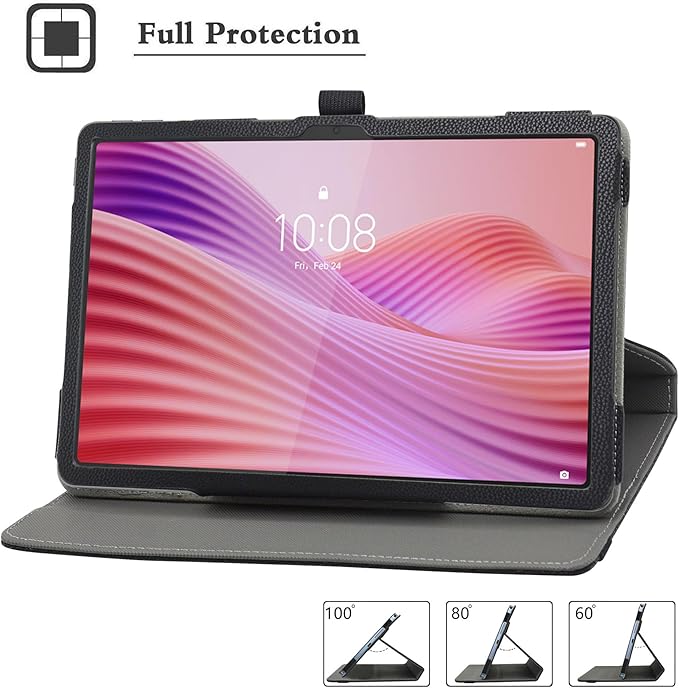 MAMA MOUTH for Lenovo Tab TB311FU Rotating Case,360 Degree Rotary Stand with Cute Pattern Cover for Lenovo Tab TB-311FU /TB-311XU 2025 10.1" Tablets,Black