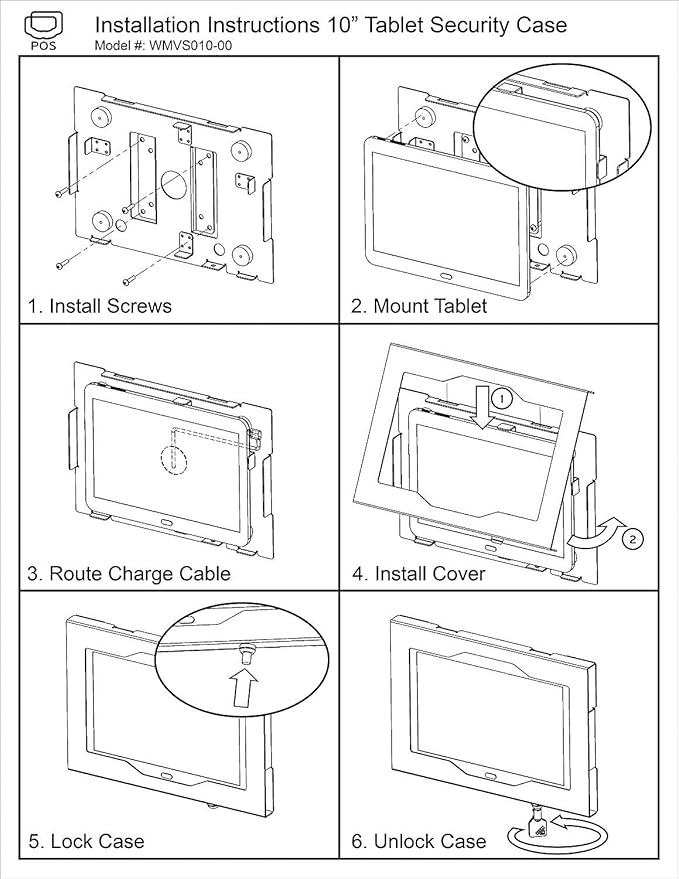 TABcare Locking Anti-Theft Metal Case for Samsung Galaxy TAB A 9.7" Tablet for Kiosk, POS, Store, Show Display, Time Clock (TAB A 9.7, Black)