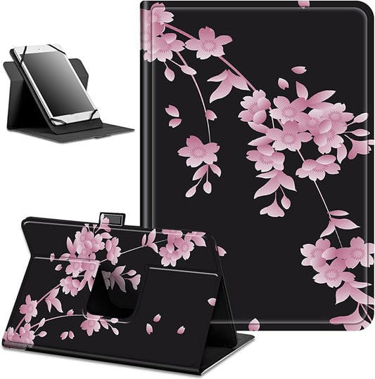 for Lenovo Tab M9 Case,9 inch Tablet Cover, Magnetic Closure Travel Portable Protective Case with 360 Degree Rotating Stand for Lenovo Tab M9 TB-310FU 2023-Cherry Blossoms