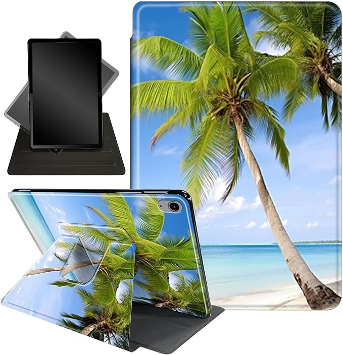 Case for Lenovo Tab P11 Plus Case 2021 (TB-J616F / J616X), 360 Degree Rotating Folding Stand,with Auto Sleep/Wake Case for Lenovo Tab P11 11” 2020 (TB-J606F TB-J606X),Beach and Coconut Trees