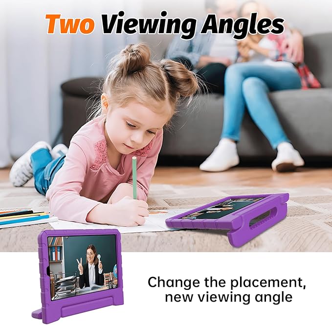 for Lenovo Tab M9 Case, New Kids Heavy Duty Cover with Convertible Handle Stand for Lenovo Tab M9 9.0 Inch 2023, Purple