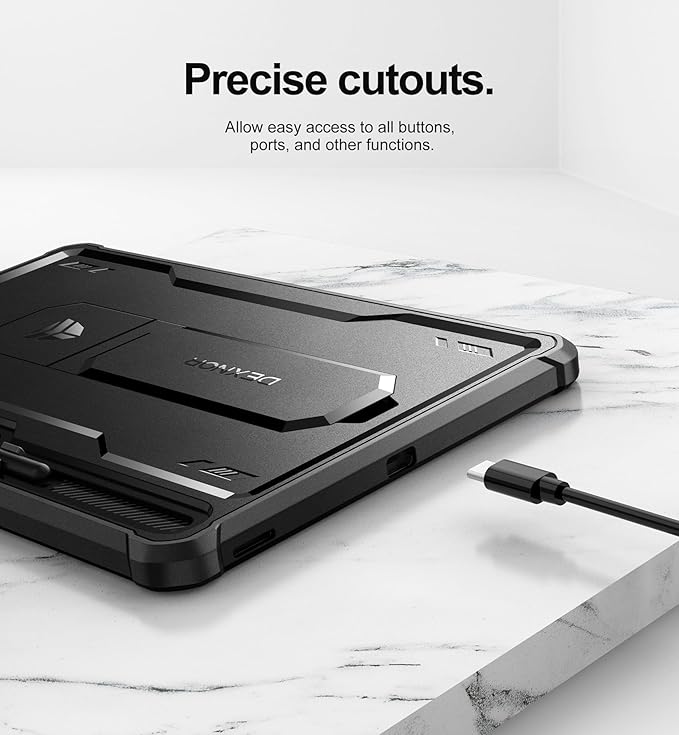 Dexnor Case for Samsung Galaxy Tab S9 FE Plus 12.4 Inch 2023, [Built in Screen Protector & Kickstand] with Pen Holder Heavy Duty Shockproof Full Body Protective Cover for Galaxy Tab S9 FE+,Black