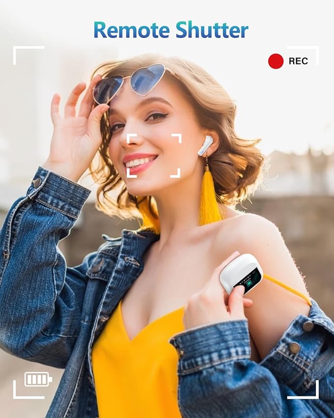 Wireless Earbuds Bluetooth Headphones, Ear Buds with Touch Screen, ANC ENC Noise Cancelling Transparency Mode, 40H Stereo Deep Bass, IPX7 Waterproof, Clear Calls, 5 EQ for iOS Android (White)