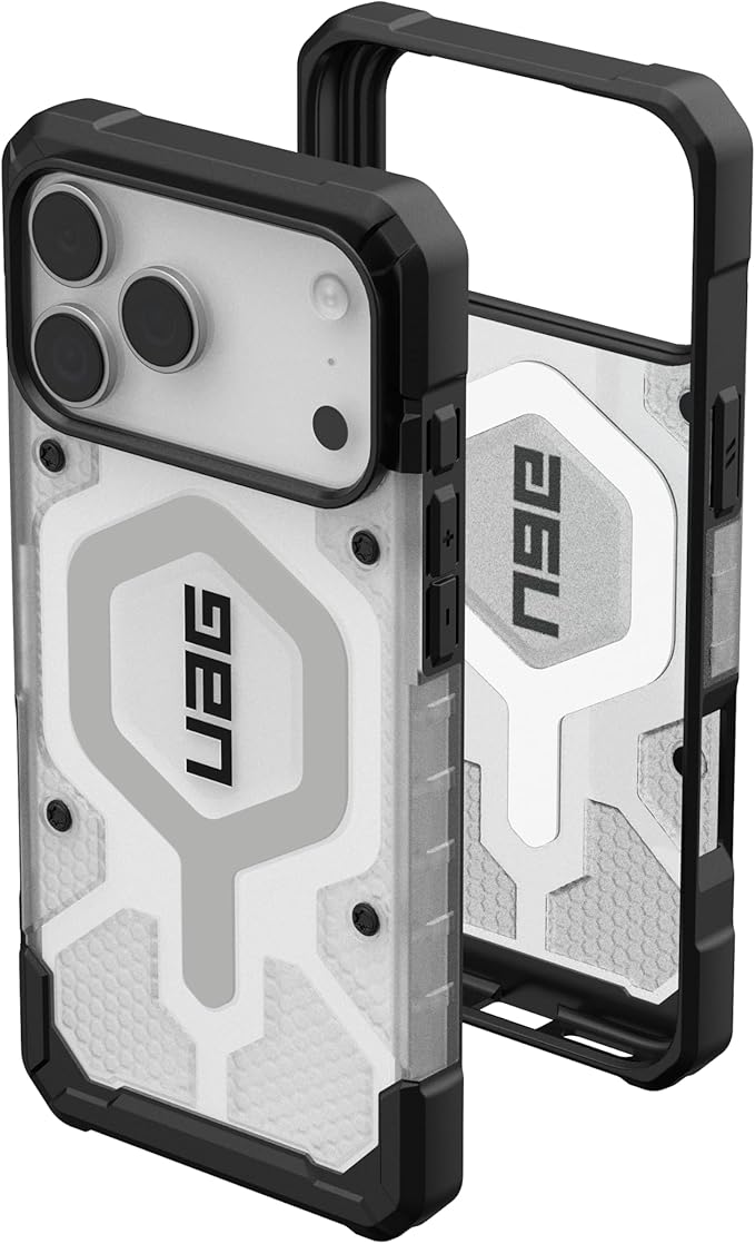 URBAN ARMOR GEAR UAG Designed for iPhone 17 Pro Max Case Pathfinder Clear - Compatible with MagSafe Military Grade Protective Cover, Ice/Silver