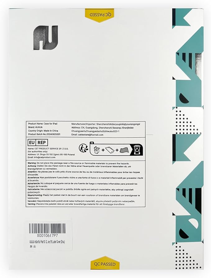 auaua Case for iPad (A16) 11th Generation 11 Inch 2025, iPad 10th Generation 10.9 Inch 2022, with Pencil Holder, Auto Sleep/Wake, Adjustable Stand, PU Leather (Grey)